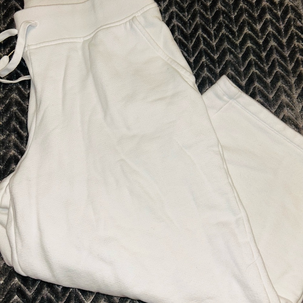 Talbots White Wide-Leg Drawstring Sweatpants - Picture 2 of 8